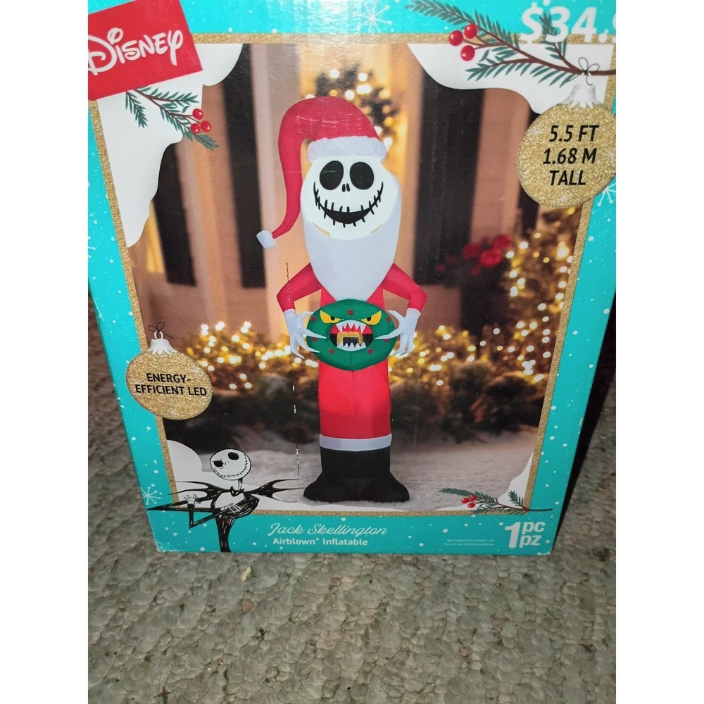 Gemmy 114393 Jack Skeleton Inflatable Christmas 2022 Used 5.5ft
